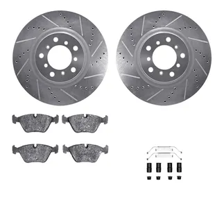 R1 Concepts WGSH1-31024 eLINE Rotor - Drilled & Slotted - Silver W/ Performance Pads